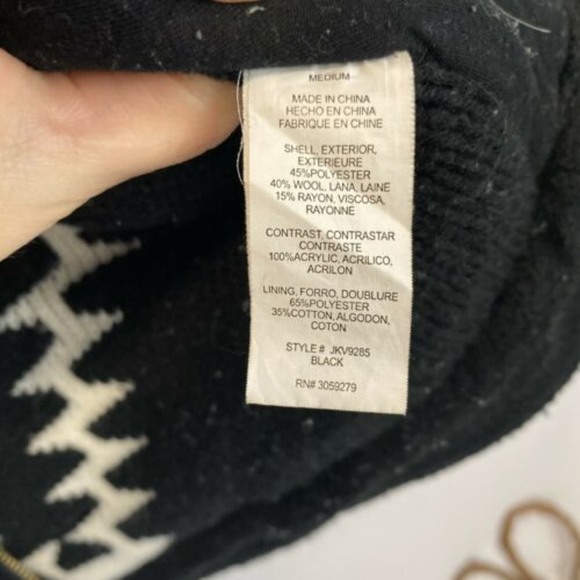 Thread & Supply Wool Fur Trim Tribal Moto Vest M - Picture 7 of 7